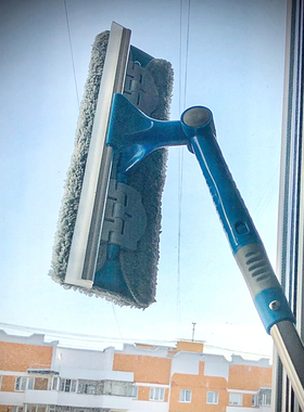 Squeegee Wiper Mop Double-sided Telescopic Rod Glass