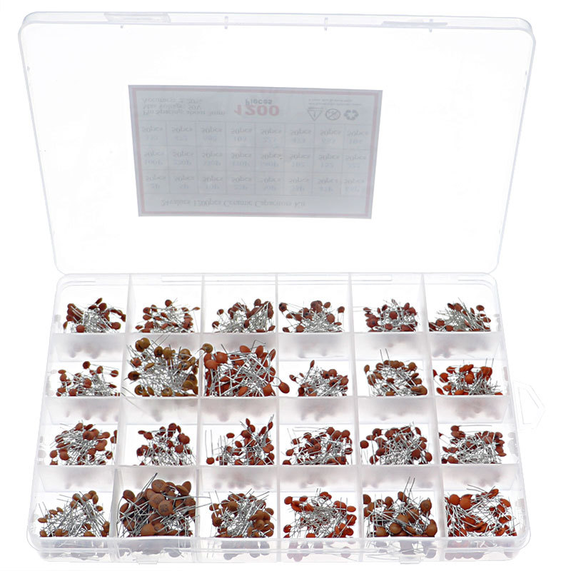 24Value/Box Ceramic Capacitor Assortment Kit 2PF-0.1UF 50V C