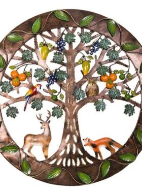 Metal Wall Art Hanging Sculptures Elk Owl Bird Ornaments