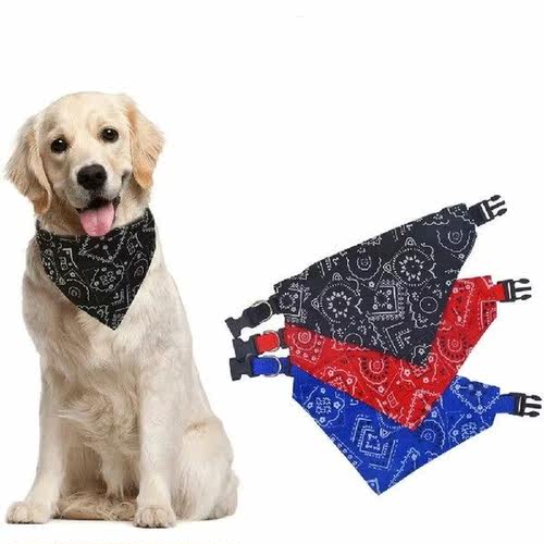 Adjustable S/m/l Dog Neck Scarf  Pet Buckle Triangle