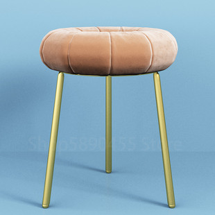 Modern Chair Simple Iron Dressing Stool Flannel Hollow