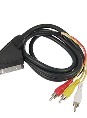 SCART TO 3 RCA PHONO AUDIO/VIDEO CABLE WITH SWITCH 1.5M