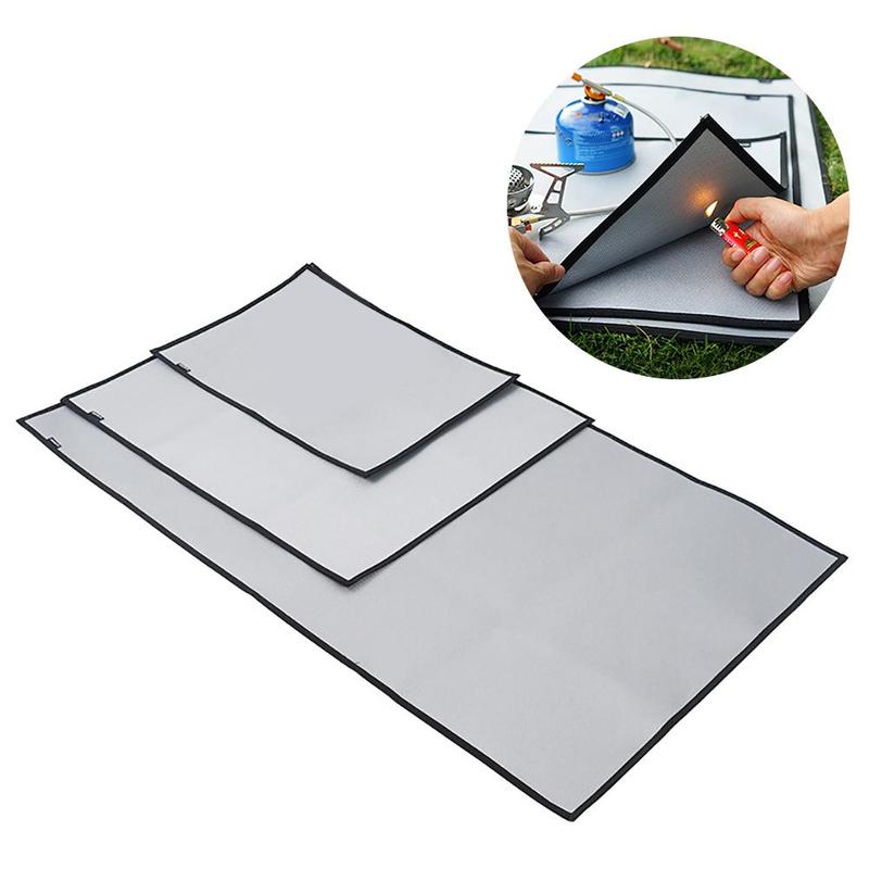 S/M/L Camping Fireproof Grill Mat Cloth Flame Retardant