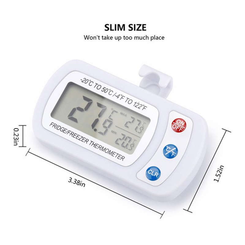 LCD Fridge Freezer Refrigerator Meter with Hanging Hook Term