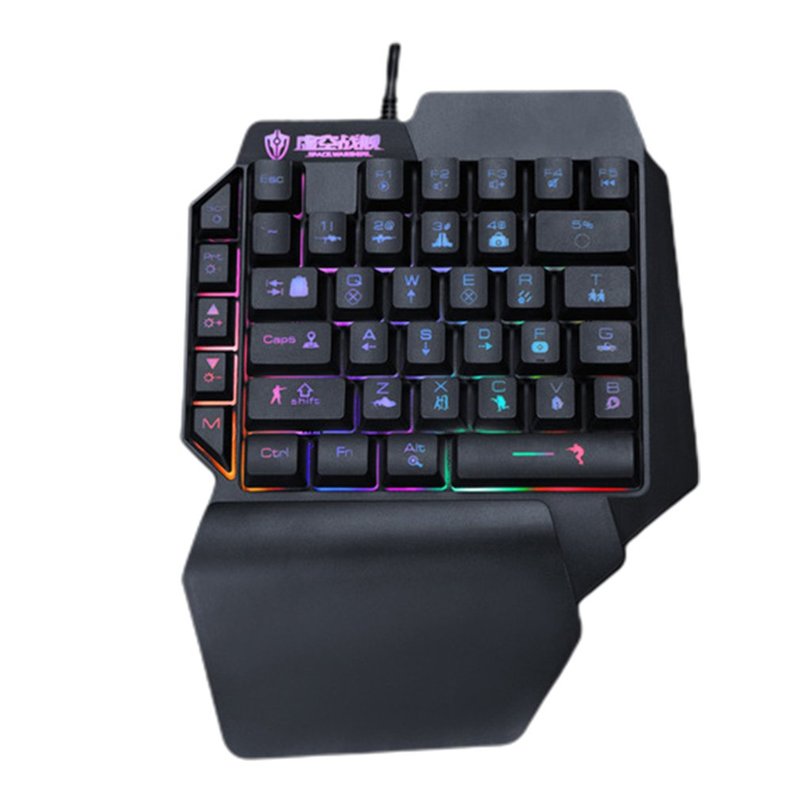 One-Handed 35-Key Mechanical Gaming Keyboard RGB Backlit Por