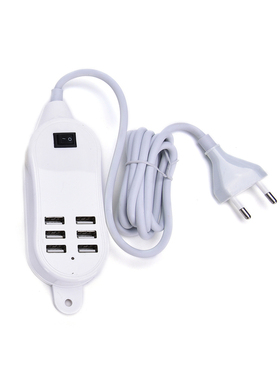 EU Plug 6 Ports Multiple Wall USB Charger 30W 5A Adapter Pho