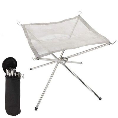 Bonfire Camping Fire Rack Foldable Mesh Fire Pit Stainless