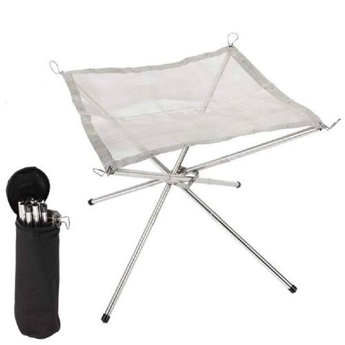 Bonfire Camping Fire Rack Foldable Mesh Fire Pit Stainless
