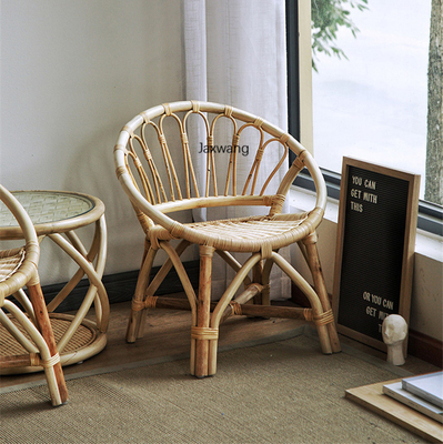 Children's Dining Chair Ins Natural Armchair Real Rattan