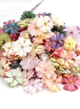 100pcs Faux Flowers Heads for Crafts Artificial Silk