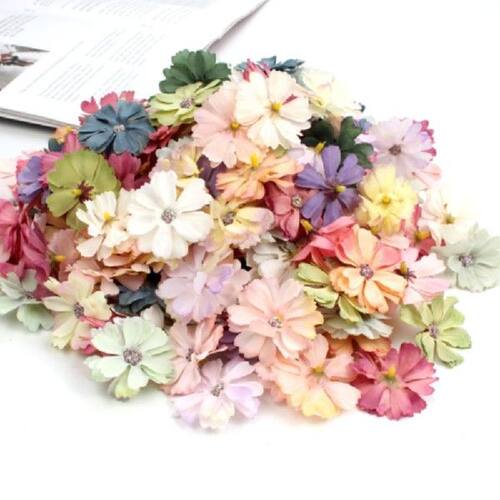 100pcs Faux Flowers Heads for Crafts Artificial Silk