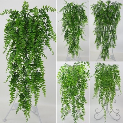 Plastic Artificial Leaves Persian Rattan Fake Plant Wall Han