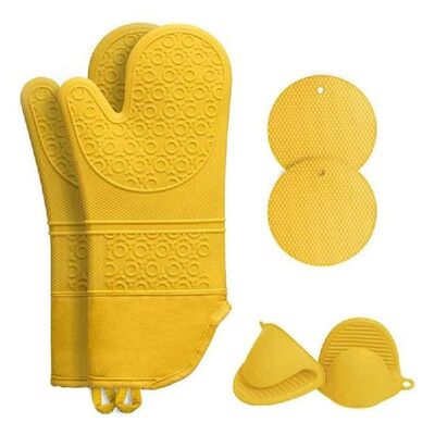 Silicone Oven Gloves Insulated Kitchen Oven Gloves with