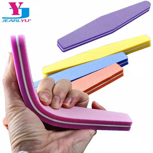*10 X Professional Nail Files Nail Buffer Buffing Slim Cresc