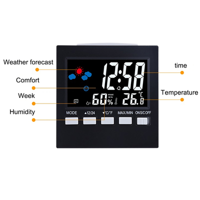 Multi-use LCD termometer Clock Alarm Snooze Function Calenda