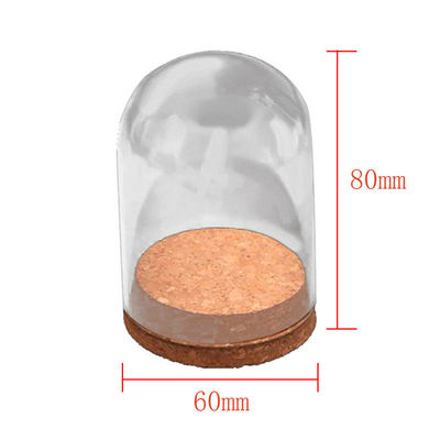 *Mini Clear Glass Display Stand Handcraft Hemisphere Cover W