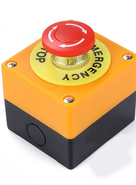 Red Sign Emergency Stop Mushroom Cap Emergency Stop Push But