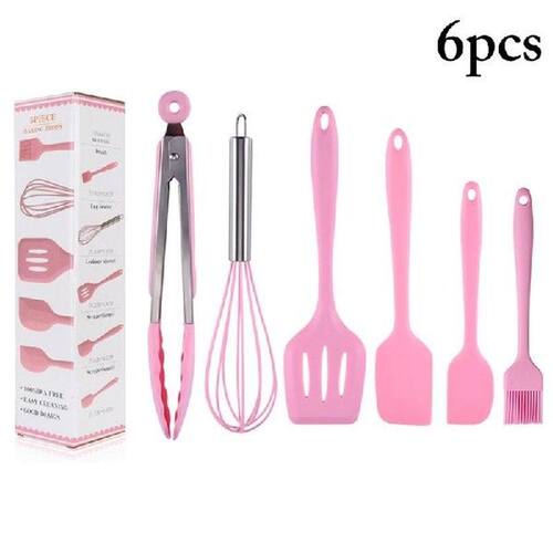 6pcs/set Cooking Utensil Set Heat Resistant Food Tongs
