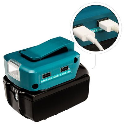 14.4V/18V Li-on Battery Dual USB Port with LED Light Spotlig