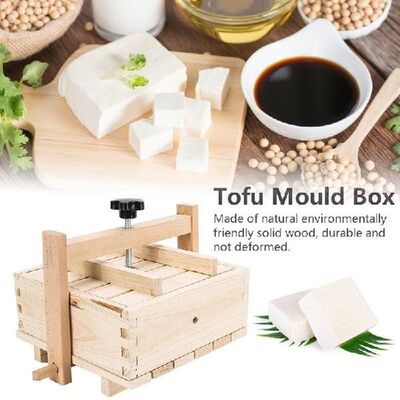 In1 Wooden Tofu Cheese Maker  Press With 3PCS Cloth Durable