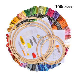 100 Colors Embroidery Needles Kit Handwork Sewing Threads