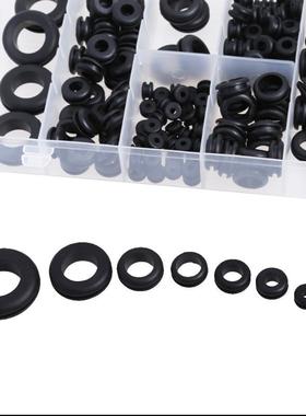 180pc Rubber Grommets 8 Popular Sizes Retaining Ring Set Bla