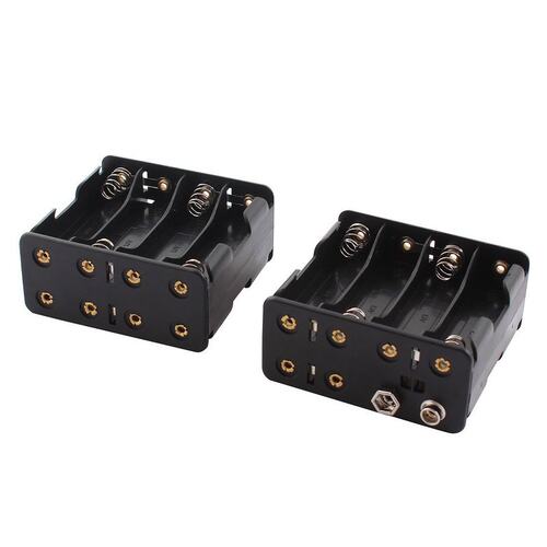 2pcs 8 x AA 2-Side Battery Case Holder Box w 12V Snap Connec