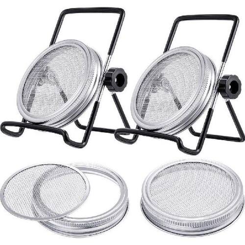 Seed Sprouter Germination Cover Kit Sprouting Mason Jars Wit