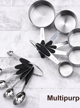 10Pcs Stainless Steel Silicone Stackable Measuring Cups and