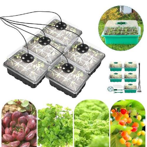 5PCS Plant Seed Starter Trays With Grow Lights Adjustable