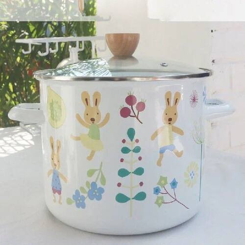 Enamel Soup Pot Thickened Tall Pot 18cm26cm Enamel Pot