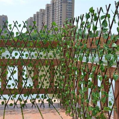 Retractable Artificial Garden Fence Expandable Faux Ivy