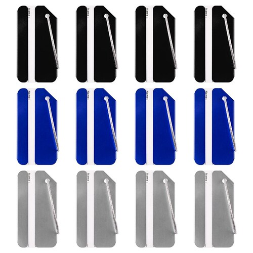 Hot 12Pcs Luggage Tags Business Card Bag Tags Aluminum