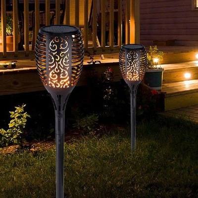 1pc Solar Led Flame Torch Garden Light Outdoor Waterproof