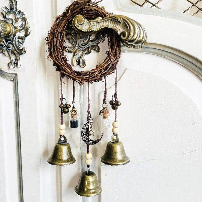 mysterious witch rattan bell door handle pendant hanging