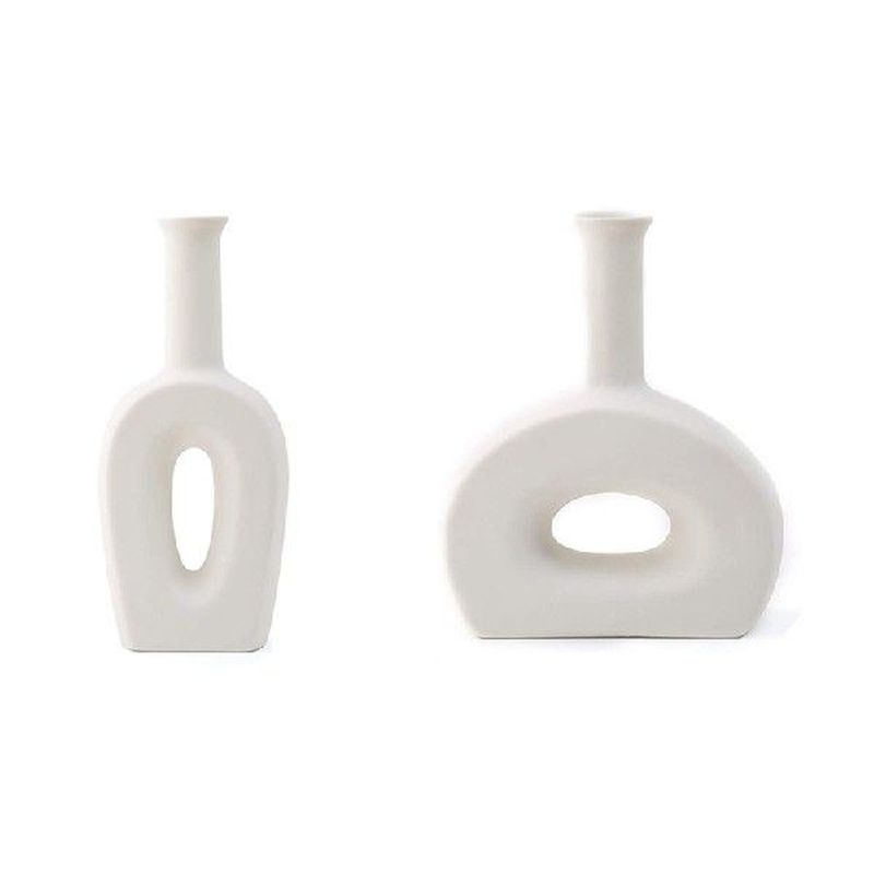 White Ceramic Vase-Elegant Design-Table Center Vase Perfect