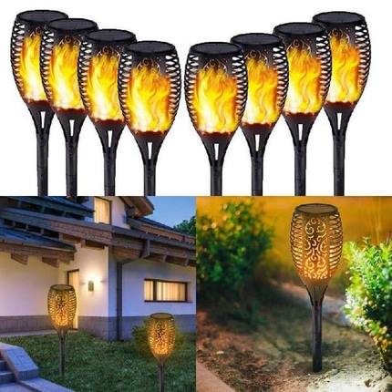 96LED Solar Flame Light Flickering Torch Outdoor Waterproof