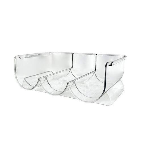 Clear Water Bottle Organizer Rack Plastic Stackable Bin