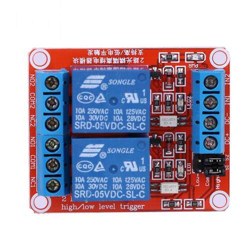 2-channel 5V Relay Module High/Low Level Trigger with Optica