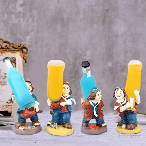 Resin Crafts Clown Four-piece Wine Rack Decoration Creative