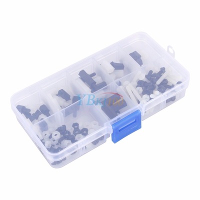 Tools 180pcs M3 Nylon White Black Hex Spacers Screw Nut Asso