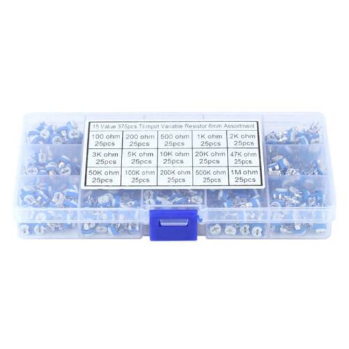 375Pcs 15 Values Potentiometer Variable Resistor Assortment