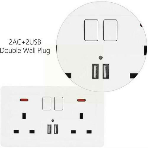Wall Power Socket Universal 5 Hole 2.1a Dual Usb Charger