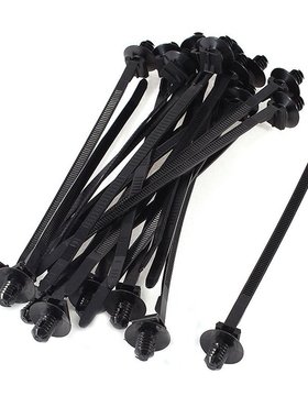 Nylon Push Mount Car Dome Cable Zip Tie, 162mm Length, 20 Pc