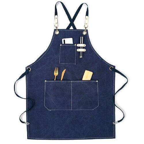 Working Apron Cross Back Canvas Cooking Apron Chef Apron