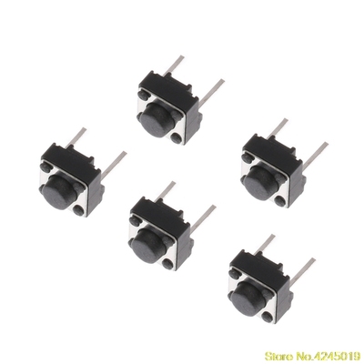 100 Pcs 6x6x5mm 2 Pin Micro Momentary Push Button Tactile Sw