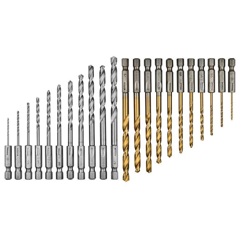 HSS Hex Shank Bit Set 55pcs 1.5-6.5mm Hexagonal Screw Drills