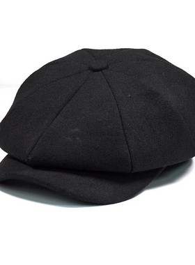 Winter Peaky Blinders Flat Cap Wool Vintage Octagonal Hat Ma