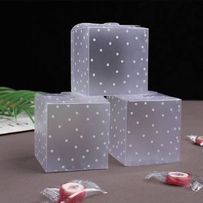 50pcs Clear Dot Favor Boxes Plastic Gift Dessert Box Mini