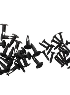 20 Pcs 6mm Hole Rivet Trim Retainer Fastener Clips Black
